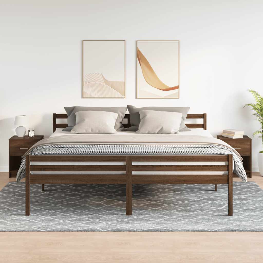 Nachtkastjes 2 st met lade 40x34x50 cm bruin eikenkleur is nu te koop bij PeponiXL, paradijselijk wonen!