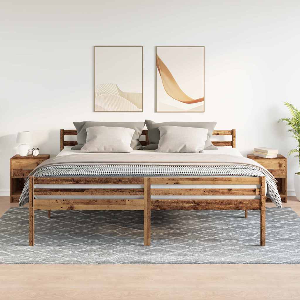 Nachtkastjes 2 st met lade 40x34x50 cm oud houtkleurig is nu te koop bij PeponiXL, paradijselijk wonen!