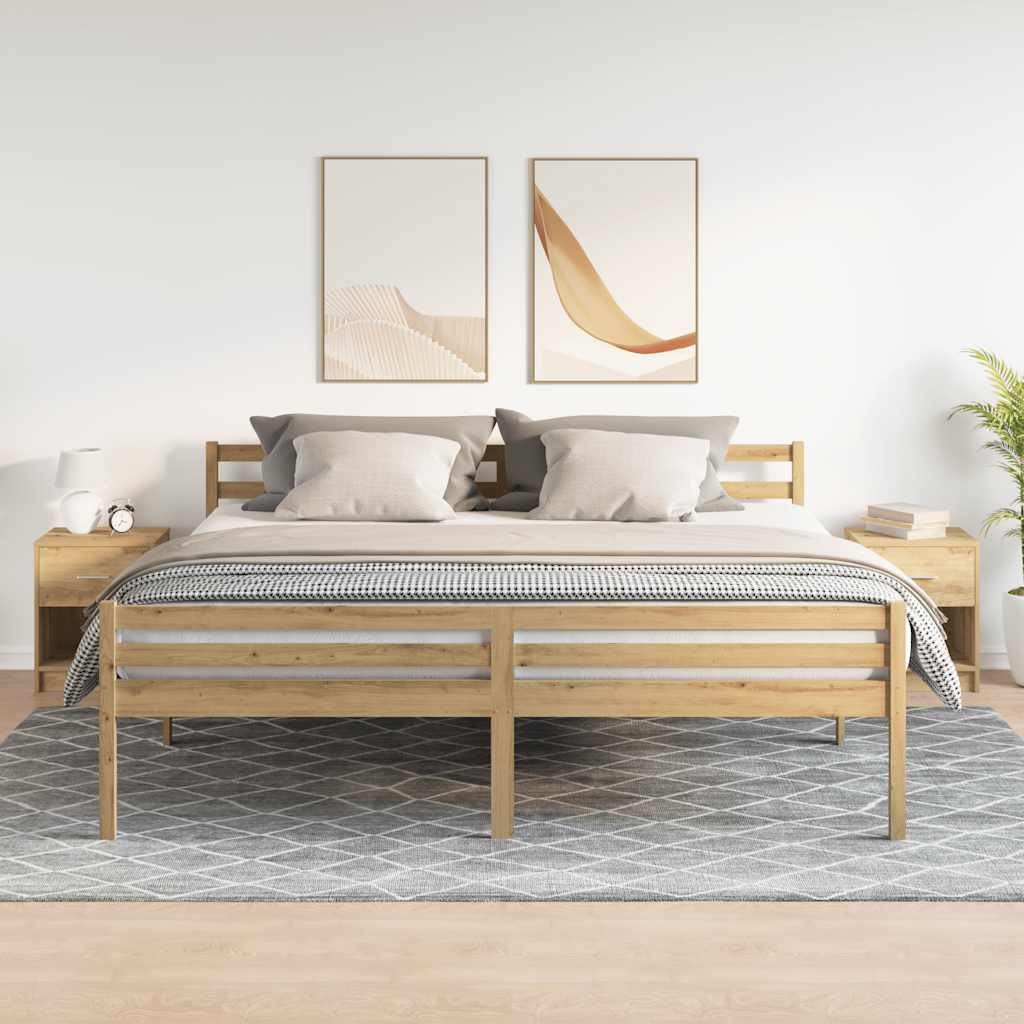 Nachtkastjes 2 st met lade 40x34x50 cm artisanaal eikenkleurig is nu te koop bij PeponiXL, paradijselijk wonen!