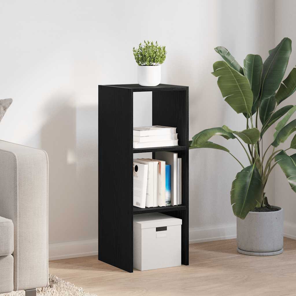 Boekenkast stapelbaar 30x30x80 cm bewerkt hout zwart eikenkleur is nu te koop bij PeponiXL, paradijselijk wonen!