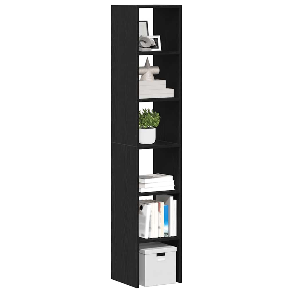 Boekenkasten 2st stapelbaar 30x30x80cm bewerkt hout zwart eiken is nu te koop bij PeponiXL, paradijselijk wonen!