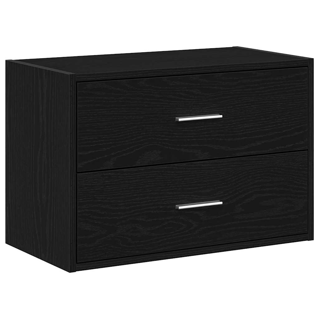 Kast met 2 lades 60x31x40 cm bewerkt hout zwart eikenkleurig is nu te koop bij PeponiXL, paradijselijk wonen!