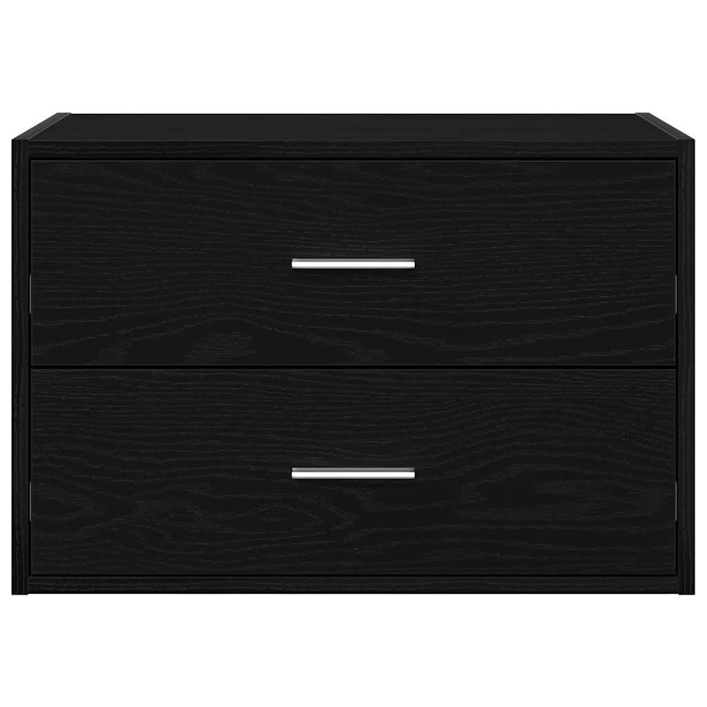Kast met 2 lades 60x31x40 cm bewerkt hout zwart eikenkleurig is nu te koop bij PeponiXL, paradijselijk wonen!