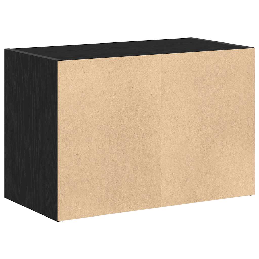 Kast met 2 lades 60x31x40 cm bewerkt hout zwart eikenkleurig is nu te koop bij PeponiXL, paradijselijk wonen!