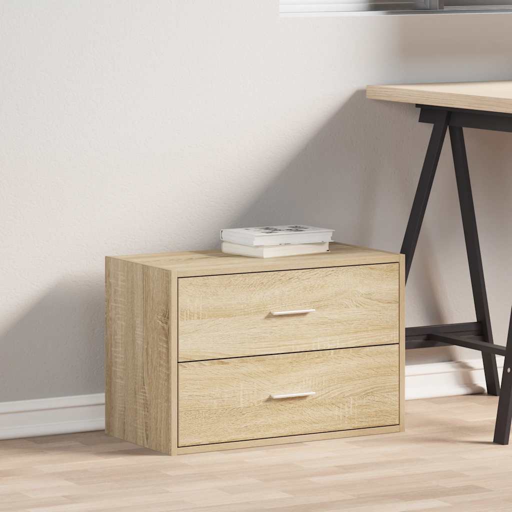 Kast met 2 lades 60x31x40 cm bewerkt hout sonoma eikenkleur is nu te koop bij PeponiXL, paradijselijk wonen!