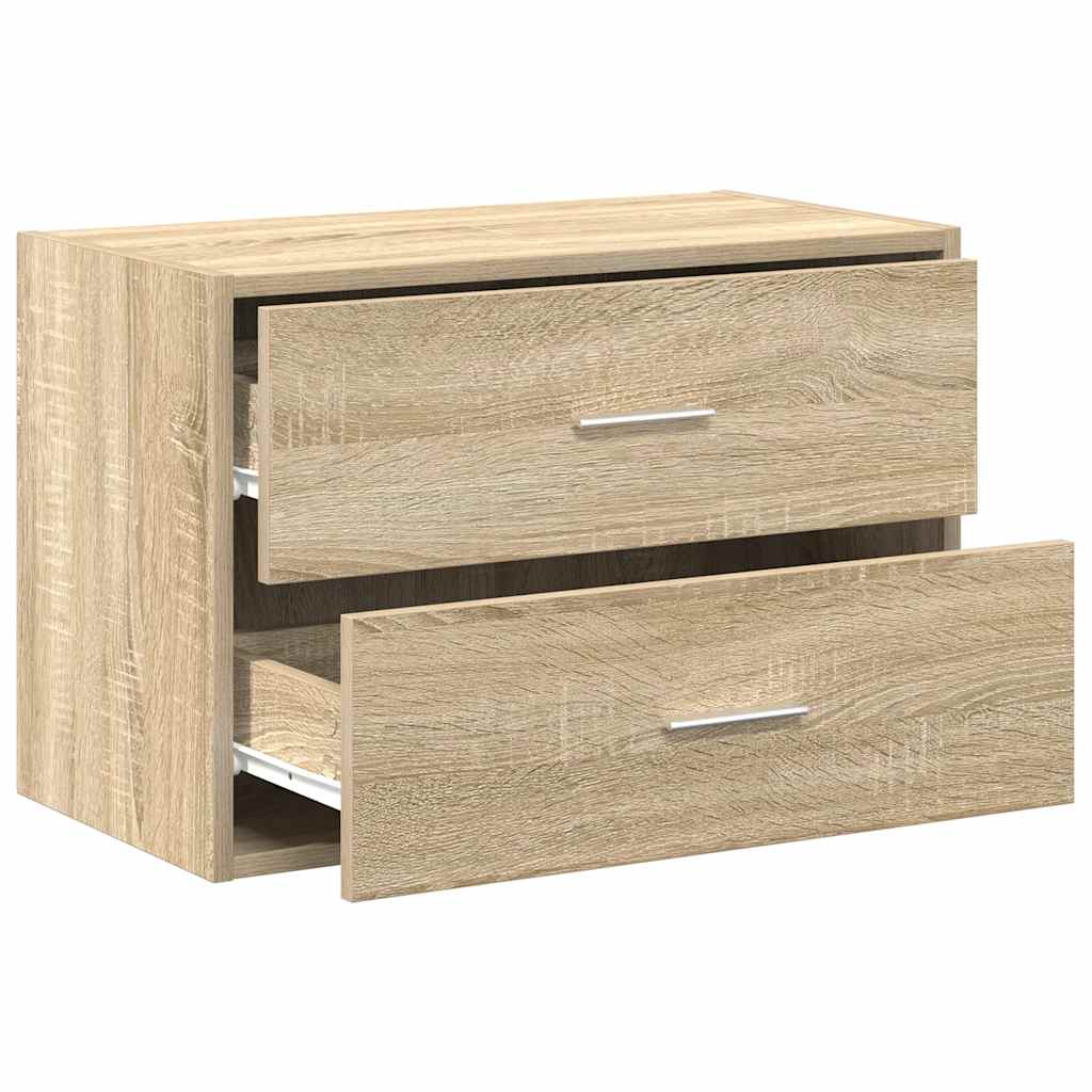 Kast met 2 lades 60x31x40 cm bewerkt hout sonoma eikenkleur is nu te koop bij PeponiXL, paradijselijk wonen!
