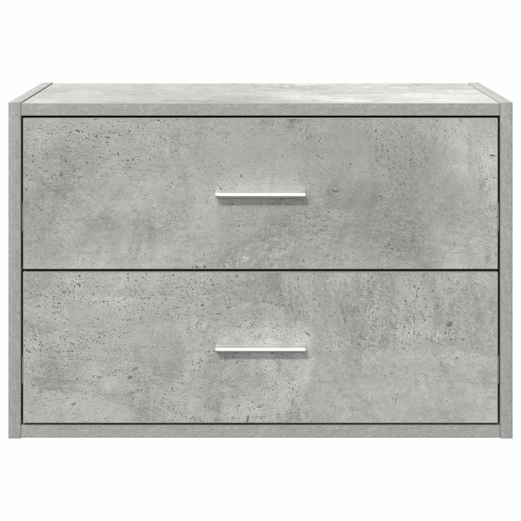 Kast met 2 lades 60x31x40 cm bewerkt hout betongrijs is nu te koop bij PeponiXL, paradijselijk wonen!