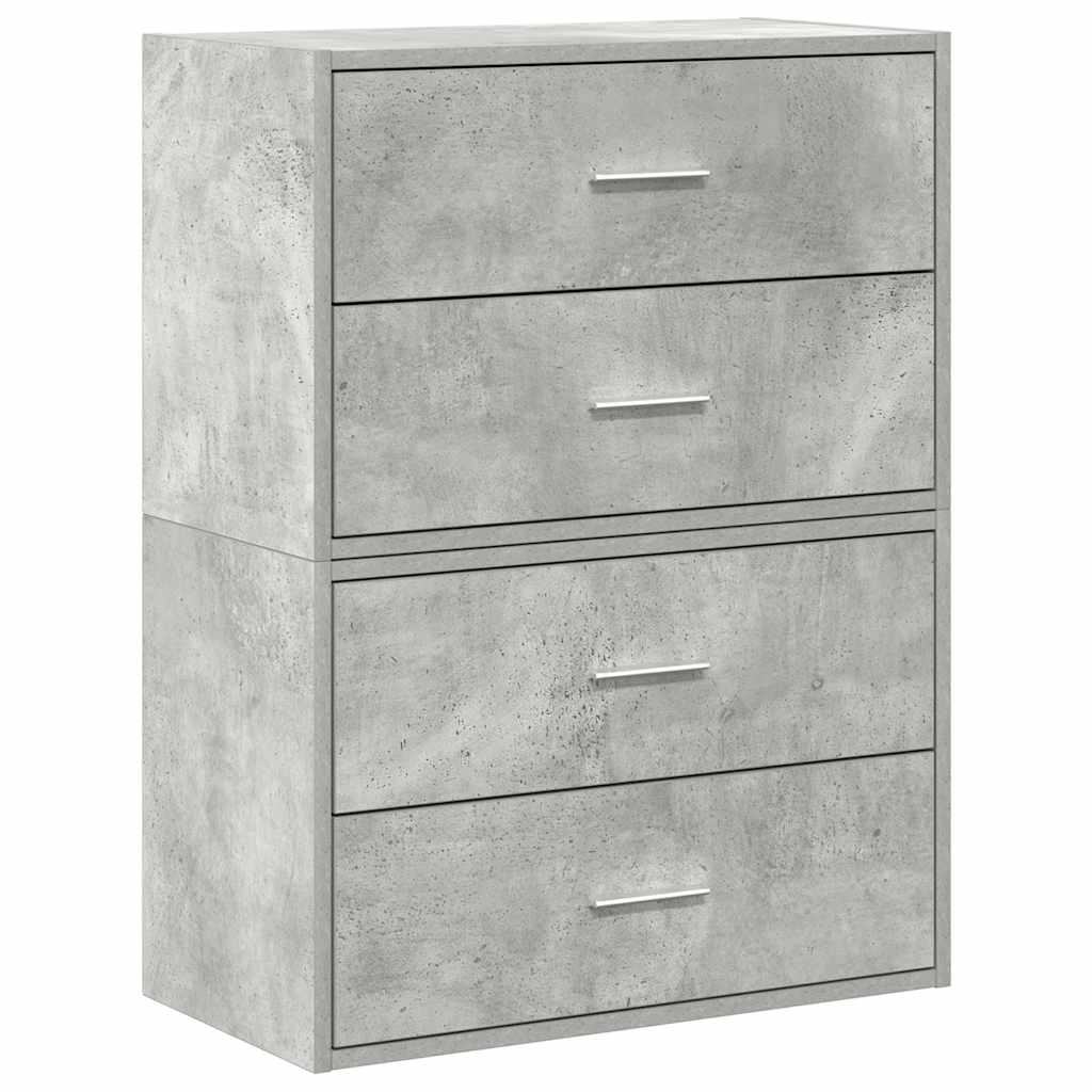 Kasten met 2 lades 2 st 60x31x40 cm bewerkt hout betongrijs is nu te koop bij PeponiXL, paradijselijk wonen!