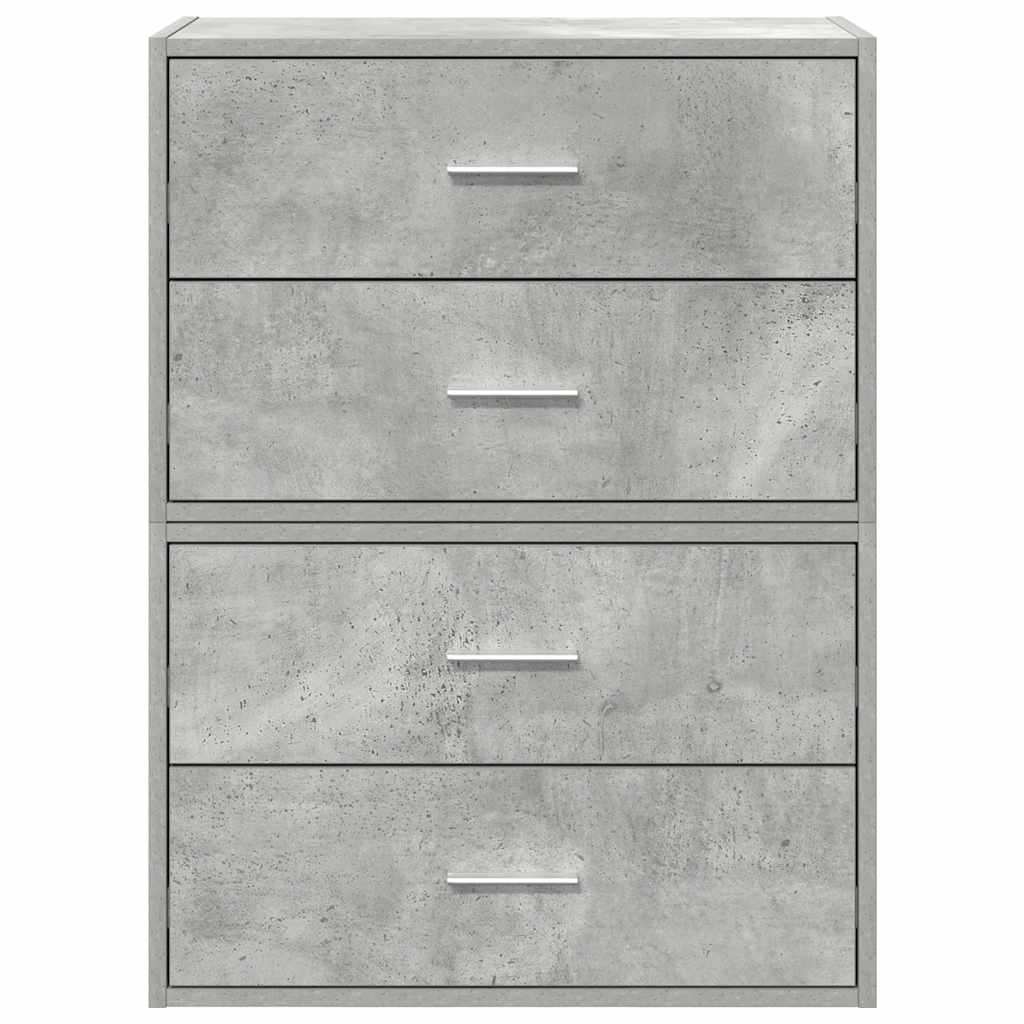 Kasten met 2 lades 2 st 60x31x40 cm bewerkt hout betongrijs is nu te koop bij PeponiXL, paradijselijk wonen!