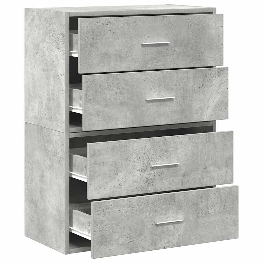Kasten met 2 lades 2 st 60x31x40 cm bewerkt hout betongrijs is nu te koop bij PeponiXL, paradijselijk wonen!