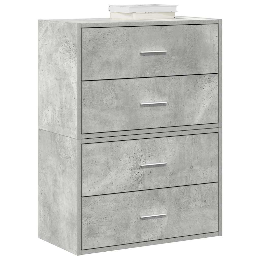Kasten met 2 lades 2 st 60x31x40 cm bewerkt hout betongrijs is nu te koop bij PeponiXL, paradijselijk wonen!