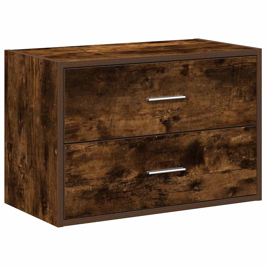 Kast met 2 lades 60x31x40 cm bewerkt hout gerookt eikenkleurig is nu te koop bij PeponiXL, paradijselijk wonen!
