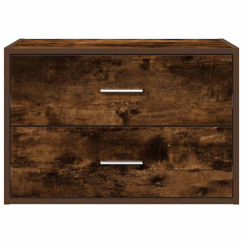 Kast met 2 lades 60x31x40 cm bewerkt hout gerookt eikenkleurig is nu te koop bij PeponiXL, paradijselijk wonen!