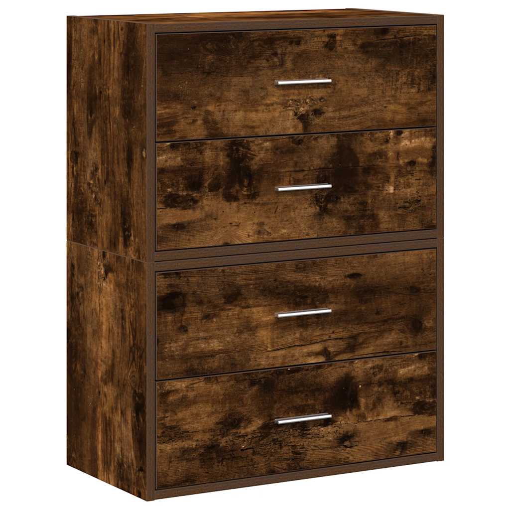 Kasten met 2 lades 2 st 60x31x40 cm bewerkt hout gerookt eiken is nu te koop bij PeponiXL, paradijselijk wonen!