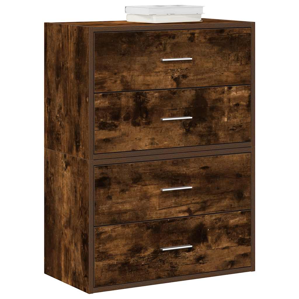 Kasten met 2 lades 2 st 60x31x40 cm bewerkt hout gerookt eiken is nu te koop bij PeponiXL, paradijselijk wonen!