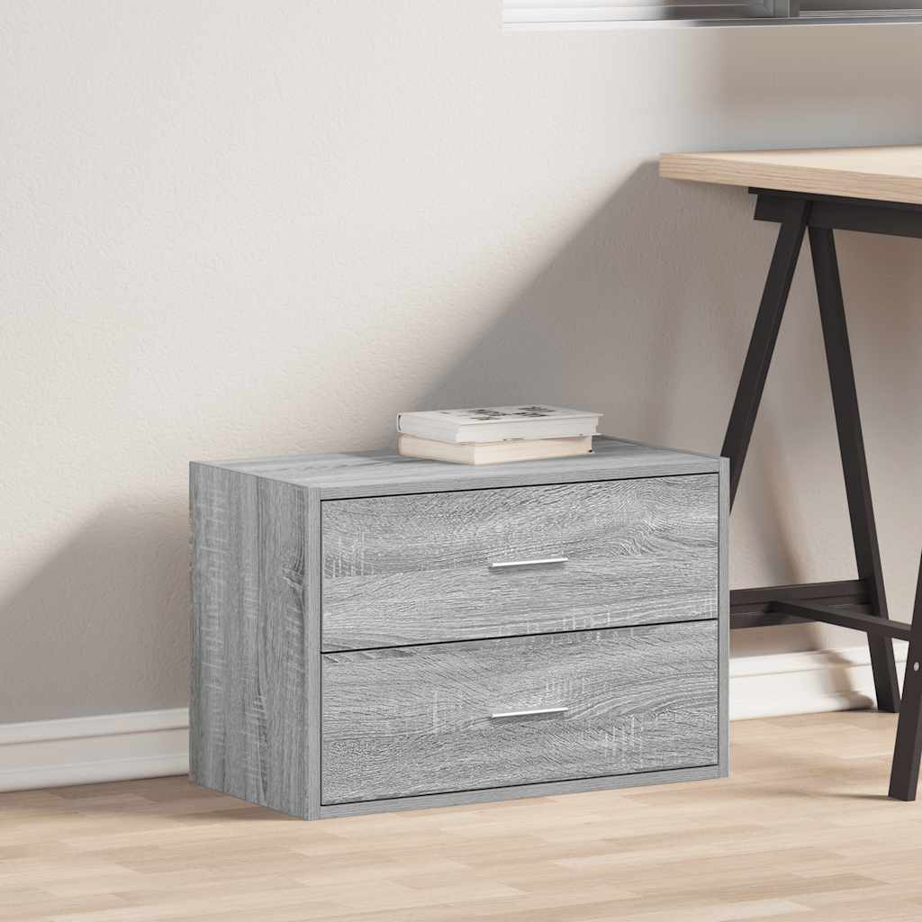 Kast met 2 lades 60x31x40 cm bewerkt hout grijs sonoma eiken is nu te koop bij PeponiXL, paradijselijk wonen!