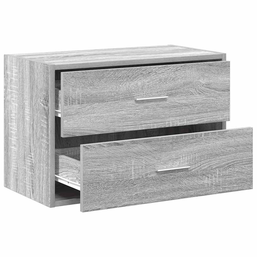 Kast met 2 lades 60x31x40 cm bewerkt hout grijs sonoma eiken is nu te koop bij PeponiXL, paradijselijk wonen!