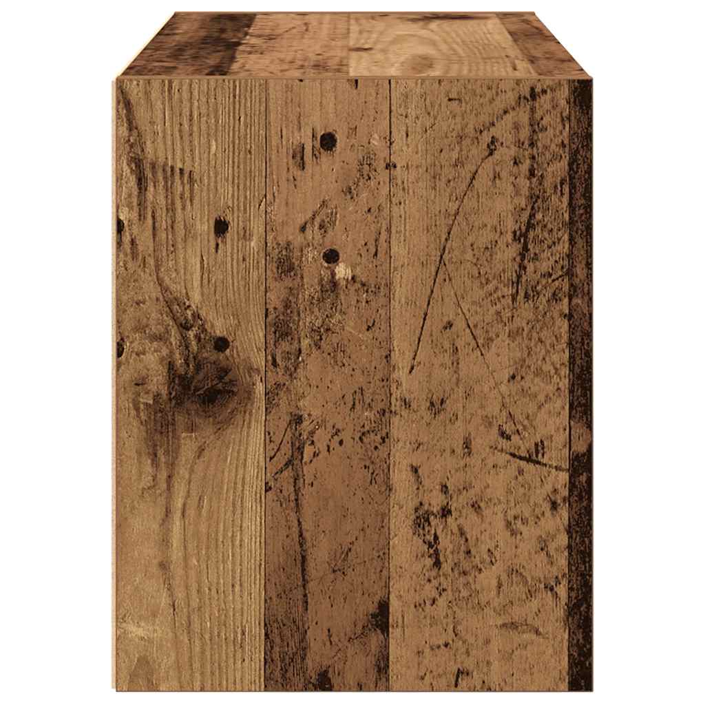 Kast met 2 lades 60x31x40 cm bewerkt hout oud houtkleurig is nu te koop bij PeponiXL, paradijselijk wonen!