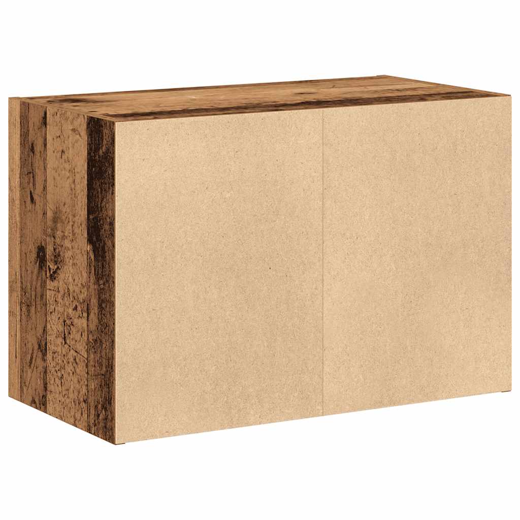 Kast met 2 lades 60x31x40 cm bewerkt hout oud houtkleurig is nu te koop bij PeponiXL, paradijselijk wonen!