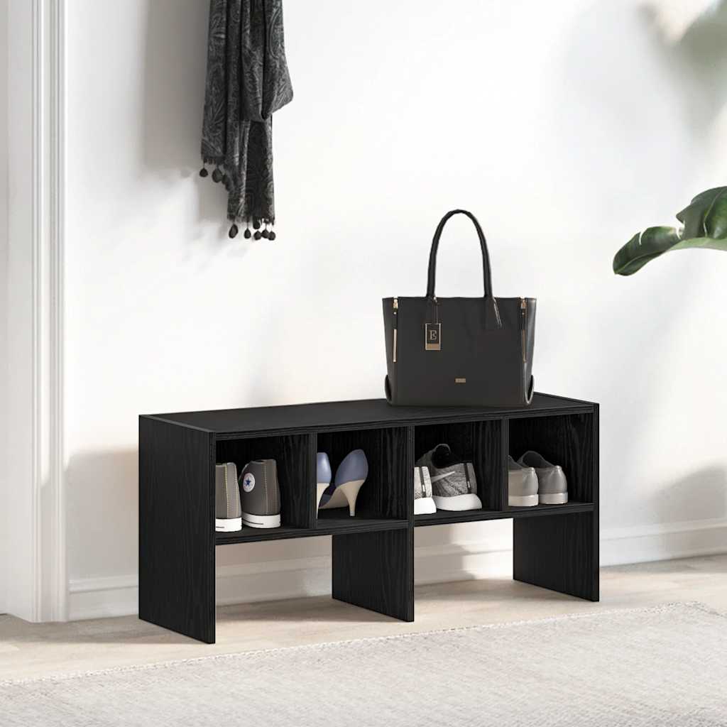 Schoenenrek stapelbaar 89,5x30x40 cm zwart eikenkleurig is nu te koop bij PeponiXL, paradijselijk wonen!