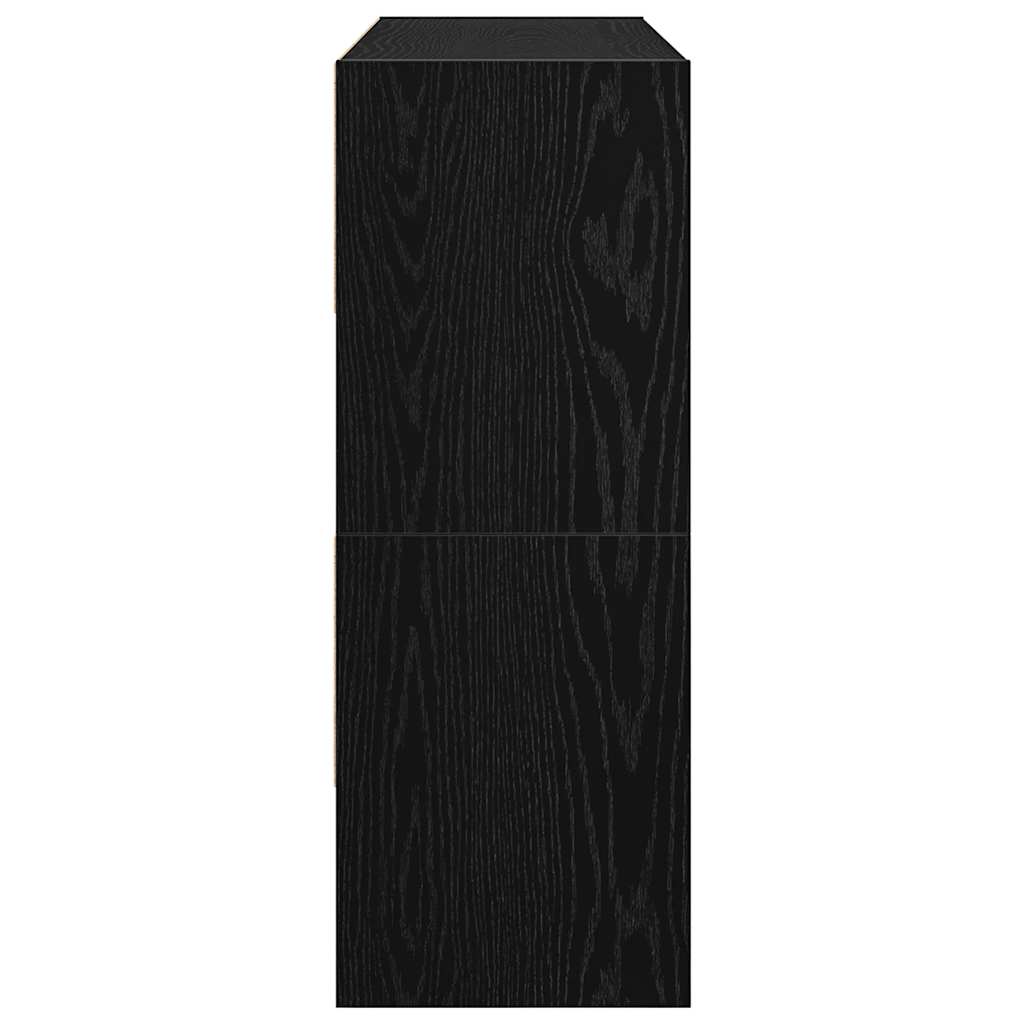 Schoenenrekken 2 st stapelbaar 89,5x30x40 cm zwart eikenkleurig is nu te koop bij PeponiXL, paradijselijk wonen!