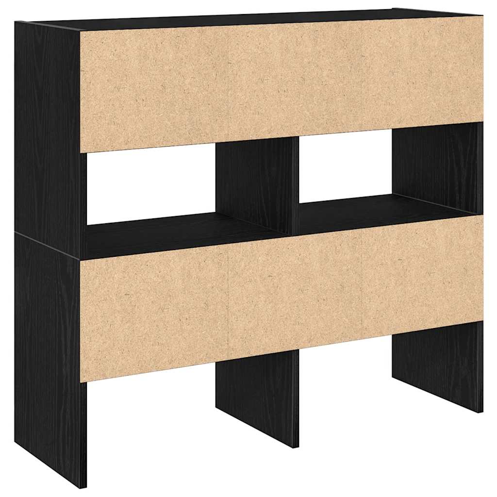 Schoenenrekken 2 st stapelbaar 89,5x30x40 cm zwart eikenkleurig is nu te koop bij PeponiXL, paradijselijk wonen!