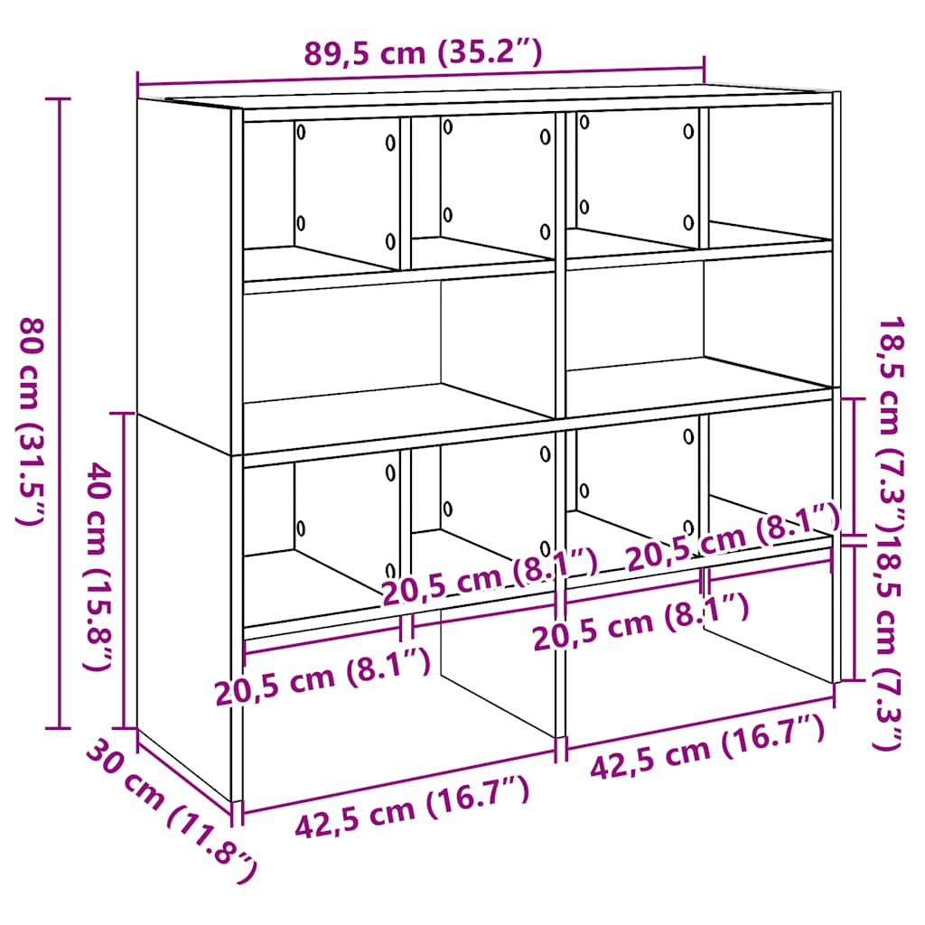 Schoenenrekken 2 st stapelbaar 89,5x30x40 cm zwart eikenkleurig is nu te koop bij PeponiXL, paradijselijk wonen!