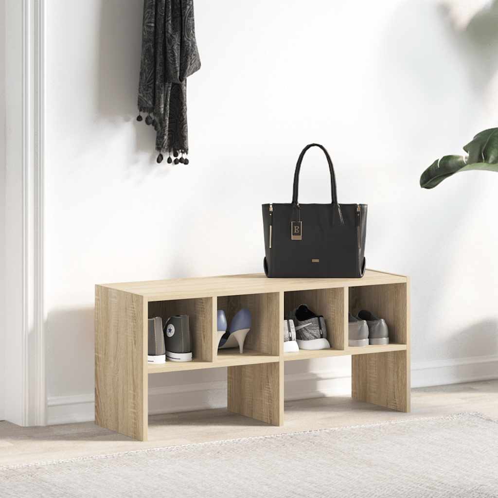 Schoenenrek stapelbaar 89,5x30x40 cm sonoma eikenkleurig is nu te koop bij PeponiXL, paradijselijk wonen!