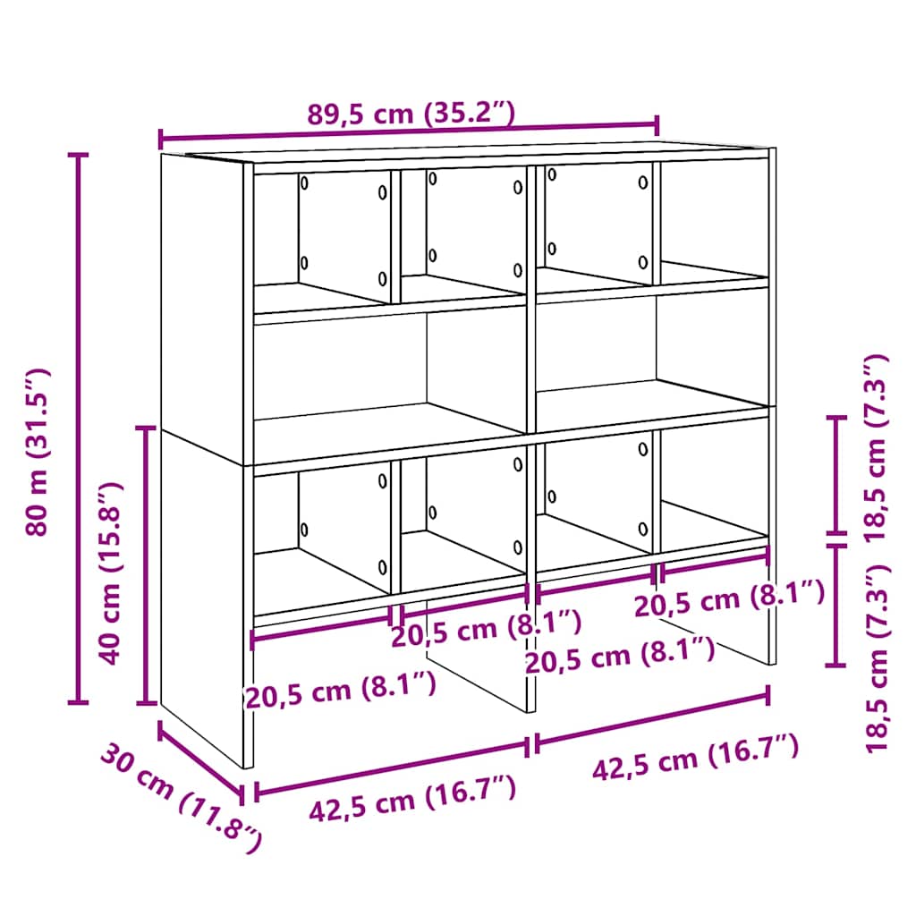 Schoenenrekken 2 st stapelbaar 89,5x30x40 cm sonoma eikenkleur is nu te koop bij PeponiXL, paradijselijk wonen!