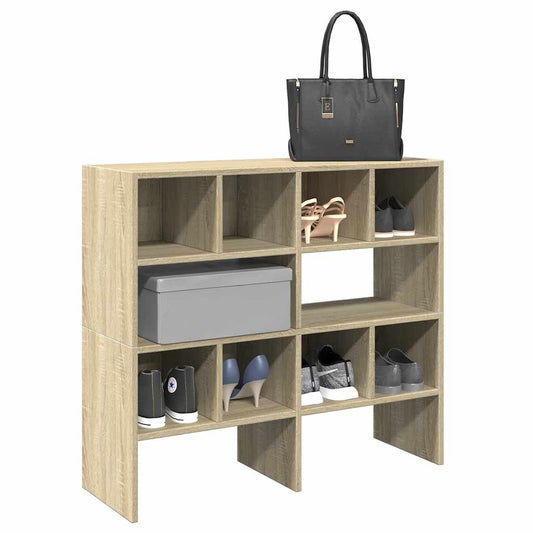 Schoenenrekken 2 st stapelbaar 89,5x30x40 cm sonoma eikenkleur is nu te koop bij PeponiXL, paradijselijk wonen!