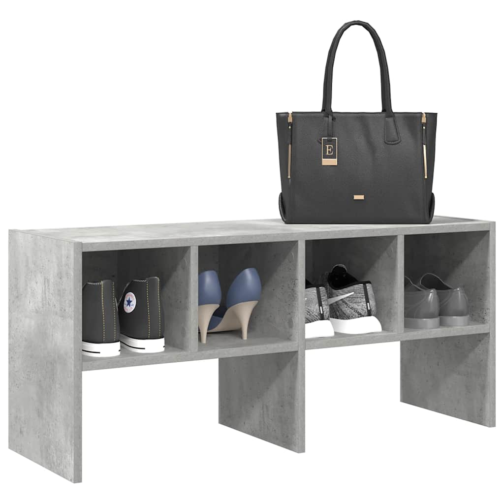 Schoenenrek stapelbaar 89,5x30x40 cm betongrijs is nu te koop bij PeponiXL, paradijselijk wonen!