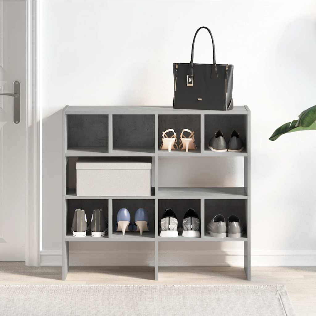 Schoenenrekken 2 st stapelbaar 89,5x30x40 cm betongrijs is nu te koop bij PeponiXL, paradijselijk wonen!