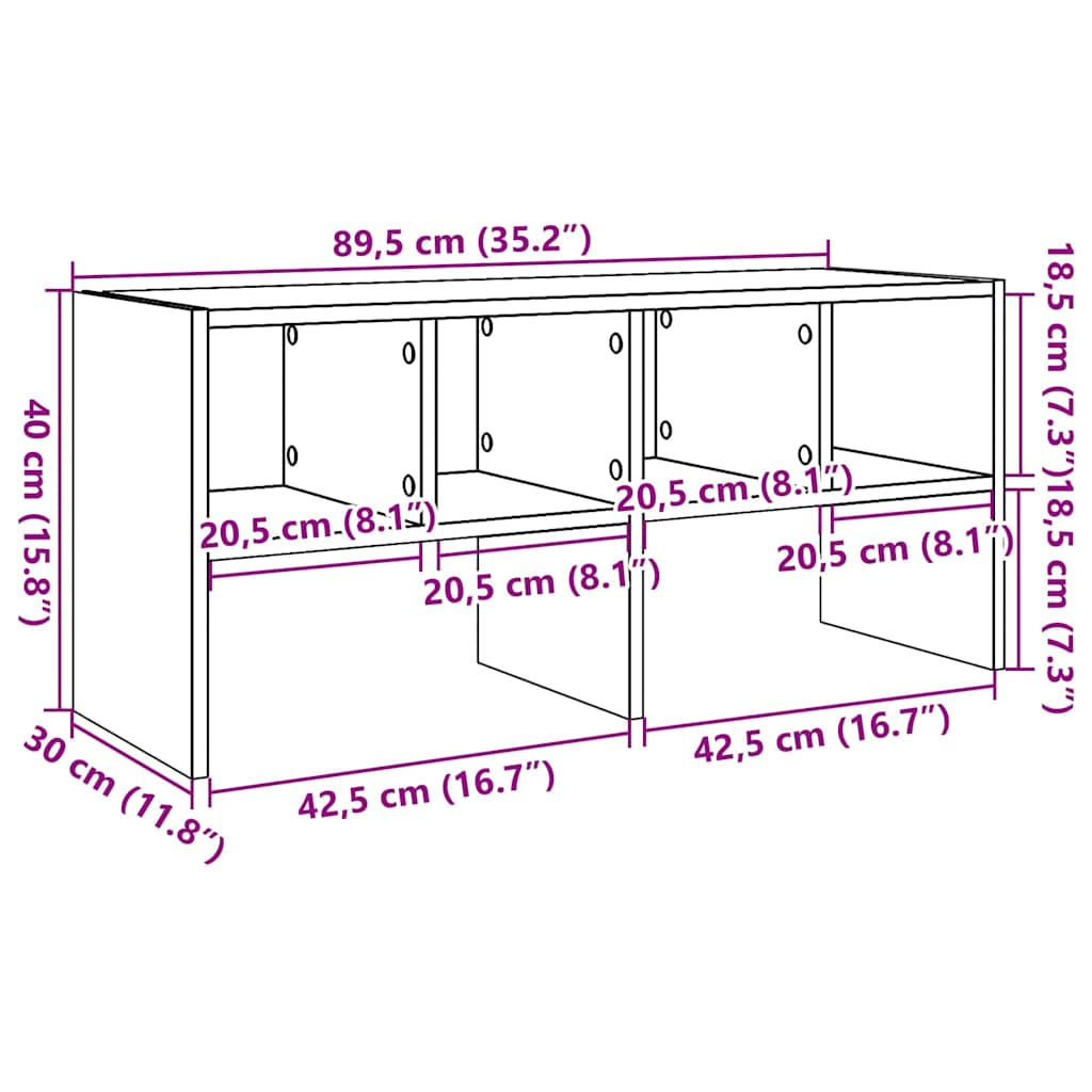 Schoenenrek stapelbaar 89,5x30x40 cm gerookt eikenkleurig is nu te koop bij PeponiXL, paradijselijk wonen!
