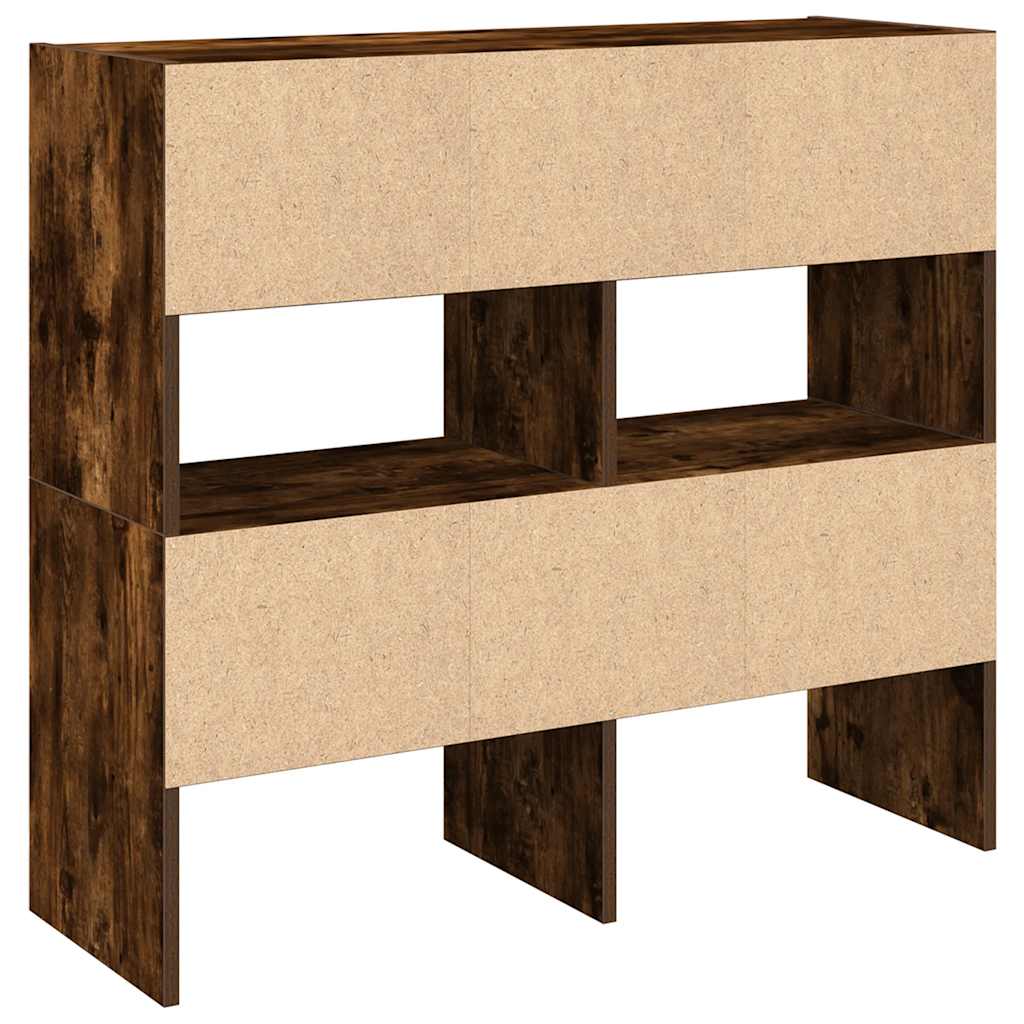 Schoenenrekken 2 st stapelbaar 89,5x30x40 cm gerookt eikenkleur is nu te koop bij PeponiXL, paradijselijk wonen!