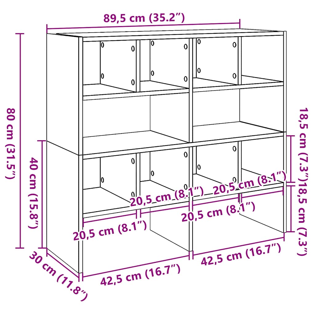 Schoenenrekken 2 st stapelbaar 89,5x30x40 cm gerookt eikenkleur is nu te koop bij PeponiXL, paradijselijk wonen!