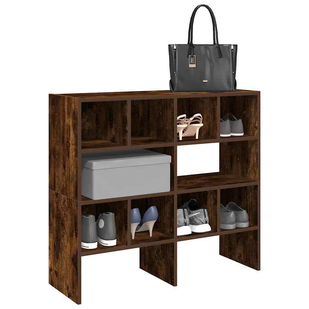 Schoenenrekken 2 st stapelbaar 89,5x30x40 cm gerookt eikenkleur is nu te koop bij PeponiXL, paradijselijk wonen!