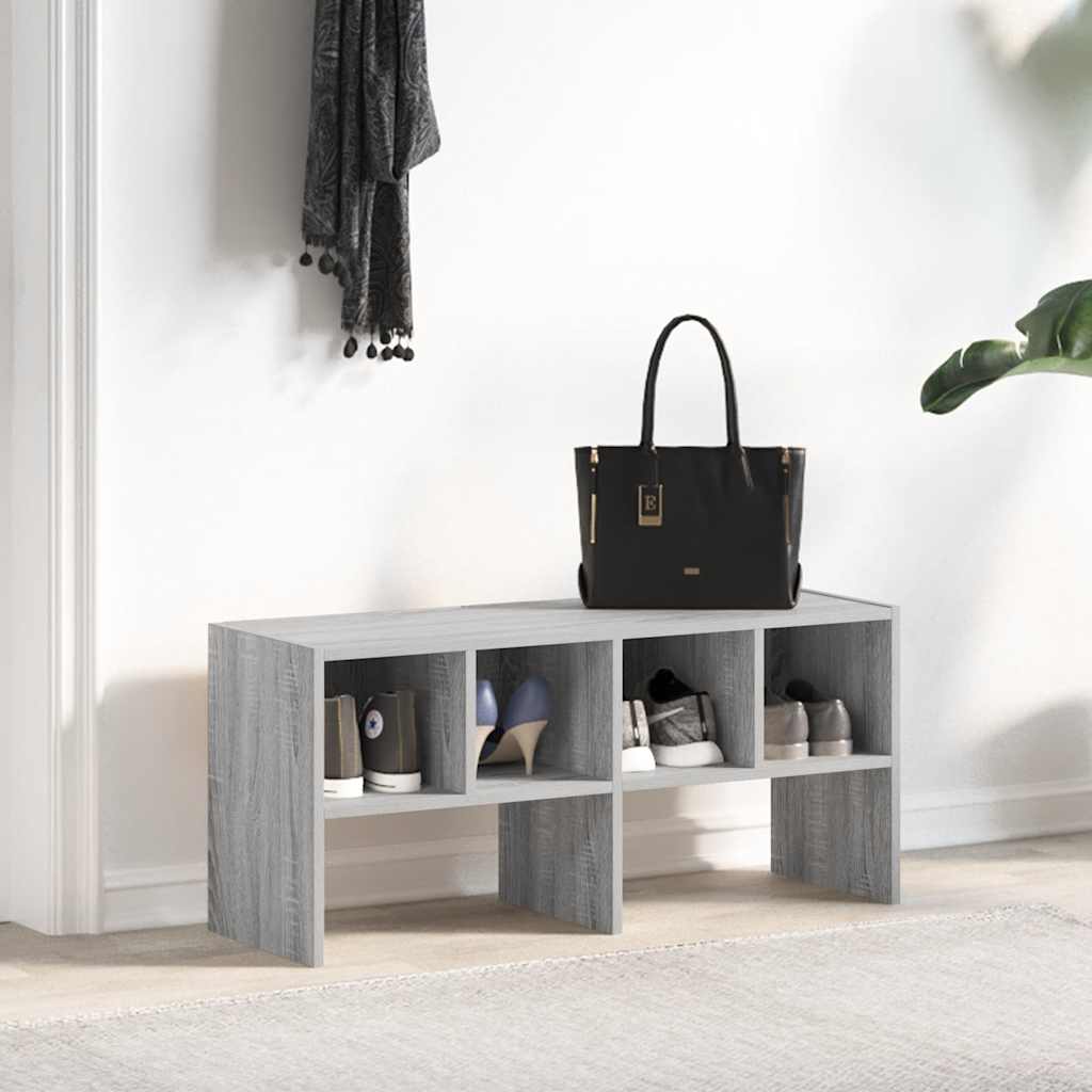 Schoenenrek stapelbaar 89,5x30x40 cm grijs sonoma eikenkleurig is nu te koop bij PeponiXL, paradijselijk wonen!