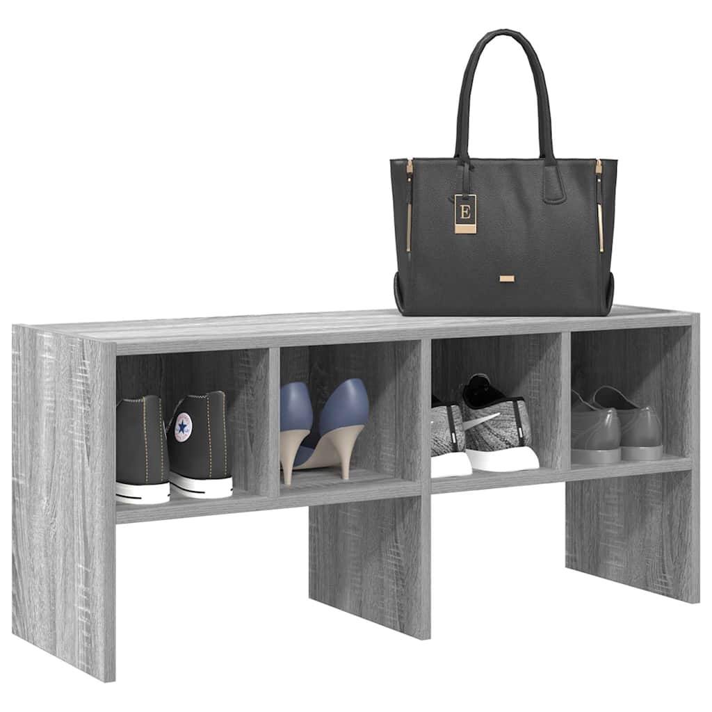 Schoenenrek stapelbaar 89,5x30x40 cm grijs sonoma eikenkleurig is nu te koop bij PeponiXL, paradijselijk wonen!