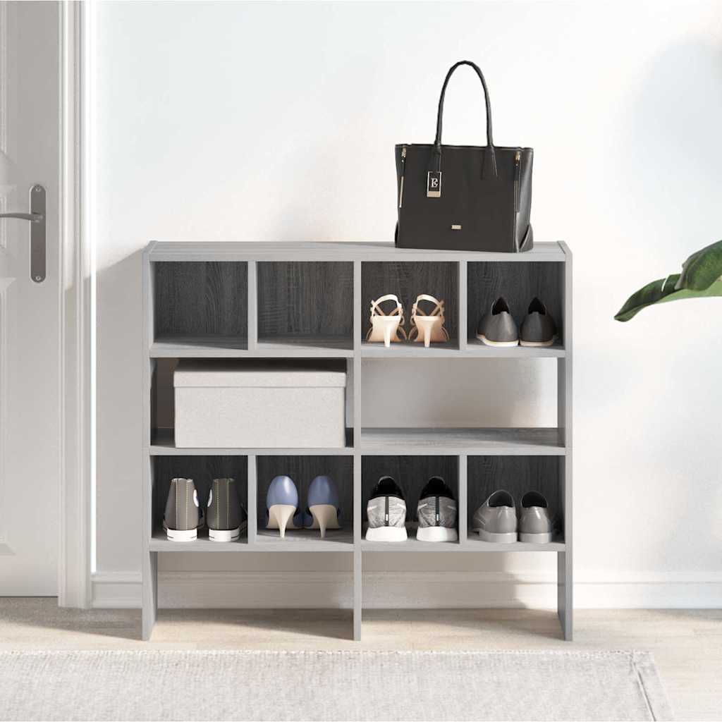 Schoenenrekken 2 st stapelbaar 89,5x30x40 cm grijs sonoma eiken is nu te koop bij PeponiXL, paradijselijk wonen!