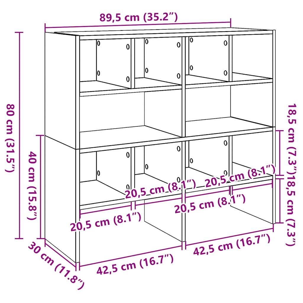 Schoenenrekken 2 st stapelbaar 89,5x30x40 cm grijs sonoma eiken is nu te koop bij PeponiXL, paradijselijk wonen!