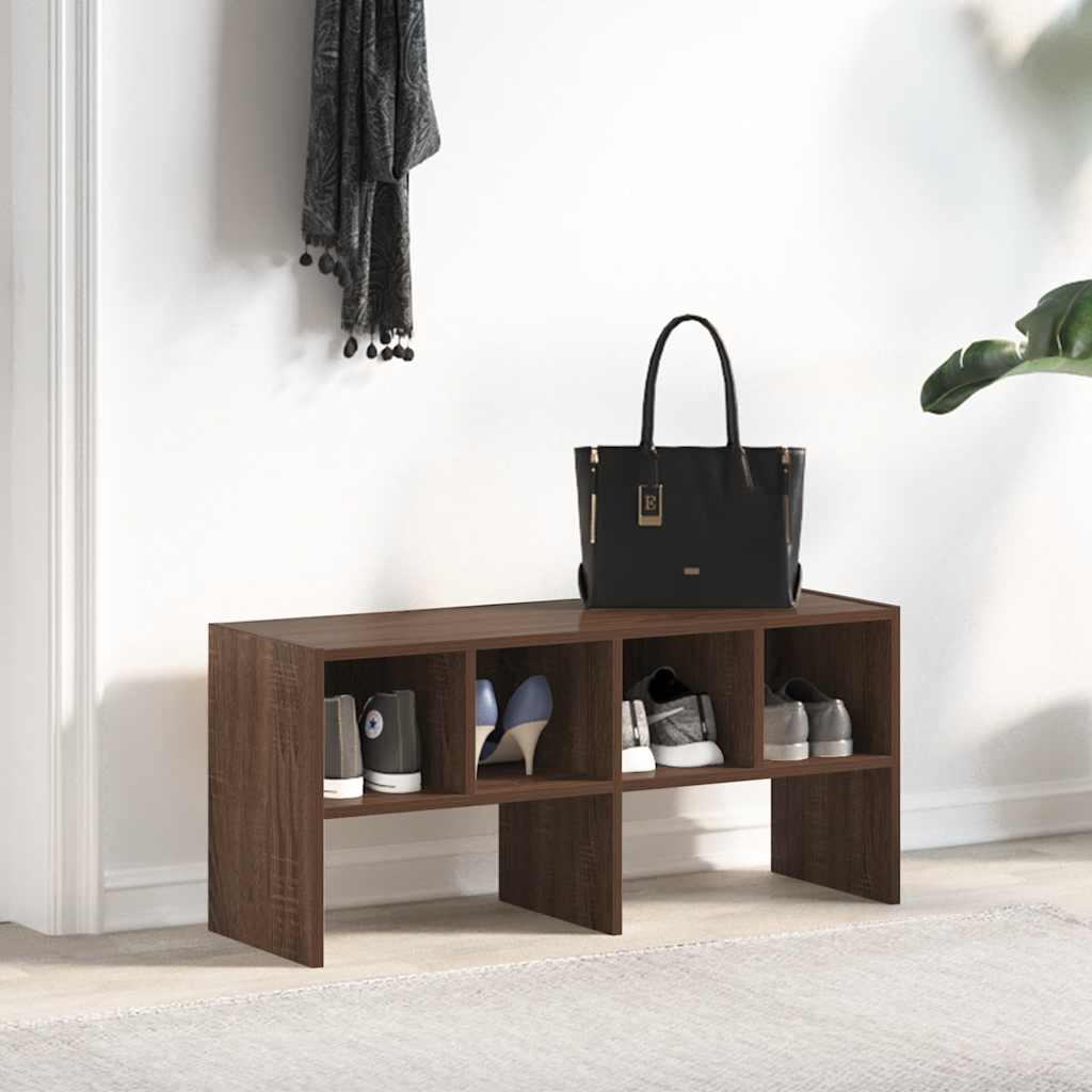 Schoenenrek stapelbaar 89,5x30x40 cm bruin eikenkleur is nu te koop bij PeponiXL, paradijselijk wonen!