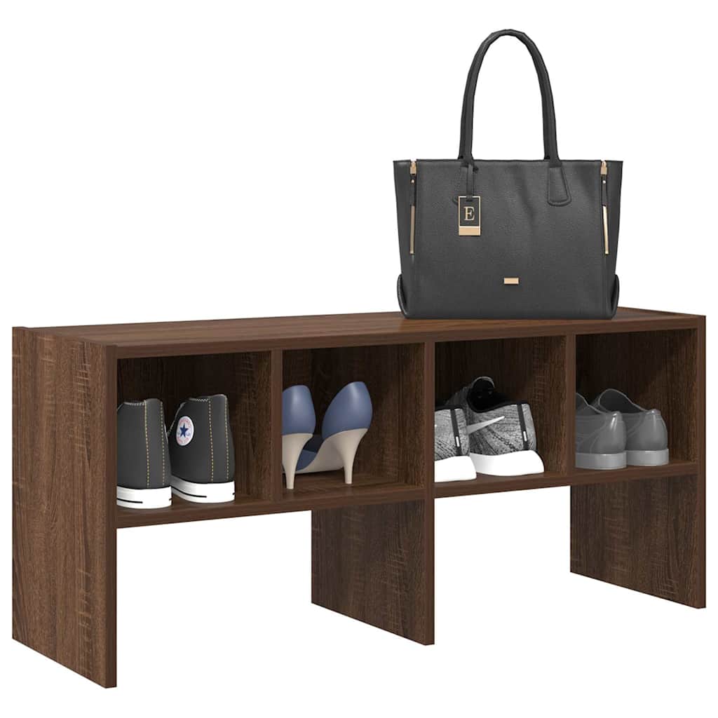 Schoenenrek stapelbaar 89,5x30x40 cm bruin eikenkleur is nu te koop bij PeponiXL, paradijselijk wonen!