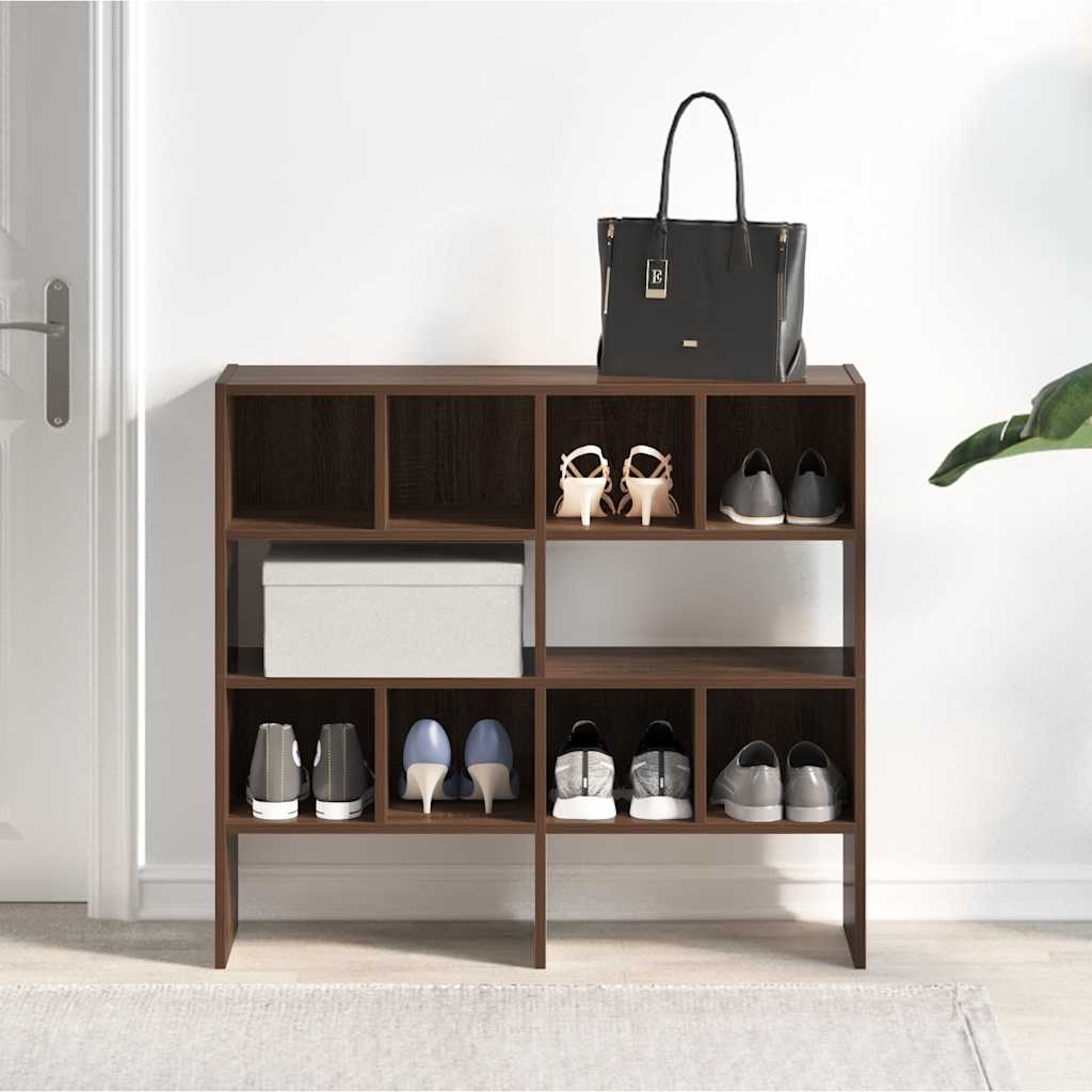 Schoenenrekken 2 st stapelbaar 89,5x30x40 cm bruin eikenkleur is nu te koop bij PeponiXL, paradijselijk wonen!