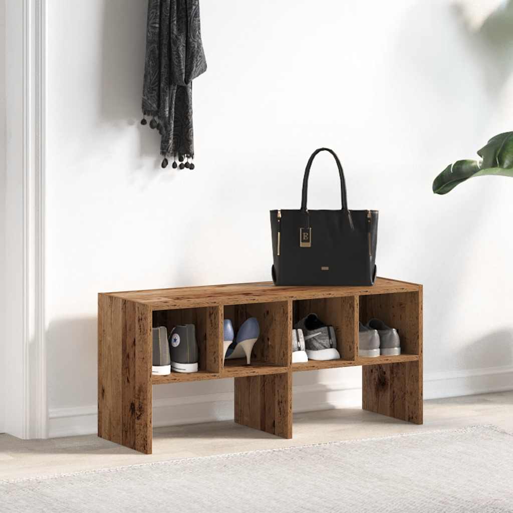 Schoenenrek stapelbaar 89,5x30x40 cm oud houtkleurig is nu te koop bij PeponiXL, paradijselijk wonen!