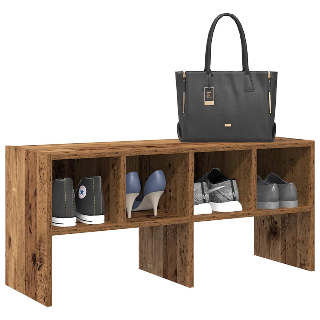 Schoenenrek stapelbaar 89,5x30x40 cm oud houtkleurig is nu te koop bij PeponiXL, paradijselijk wonen!
