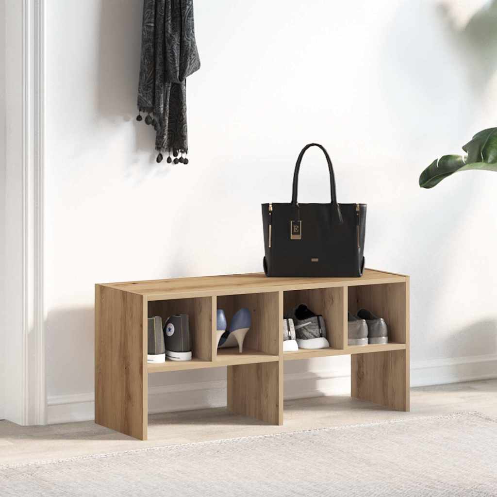 Schoenenrek stapelbaar 89,5x30x40 cm artisanaal eikenkleurig is nu te koop bij PeponiXL, paradijselijk wonen!