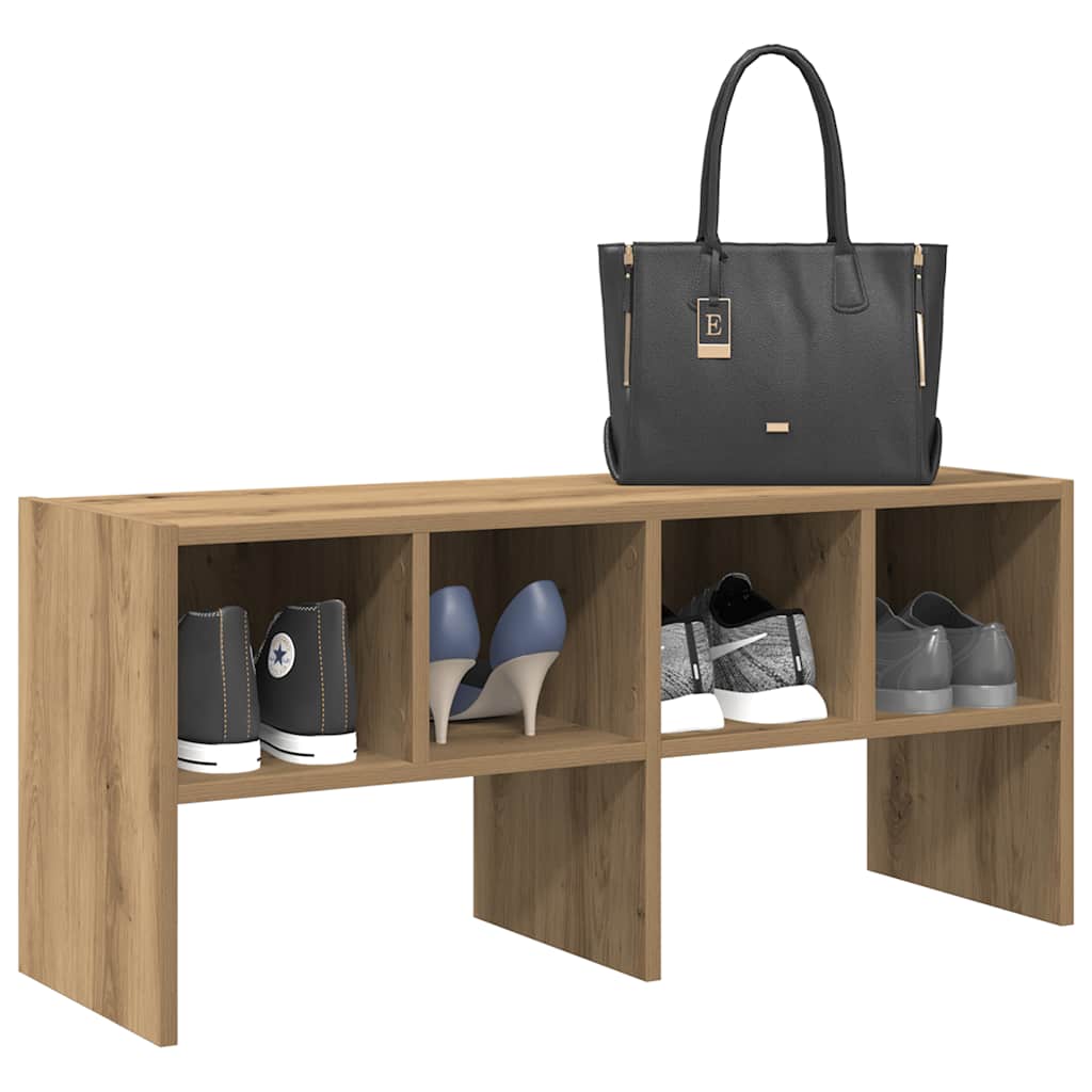 Schoenenrek stapelbaar 89,5x30x40 cm artisanaal eikenkleurig is nu te koop bij PeponiXL, paradijselijk wonen!