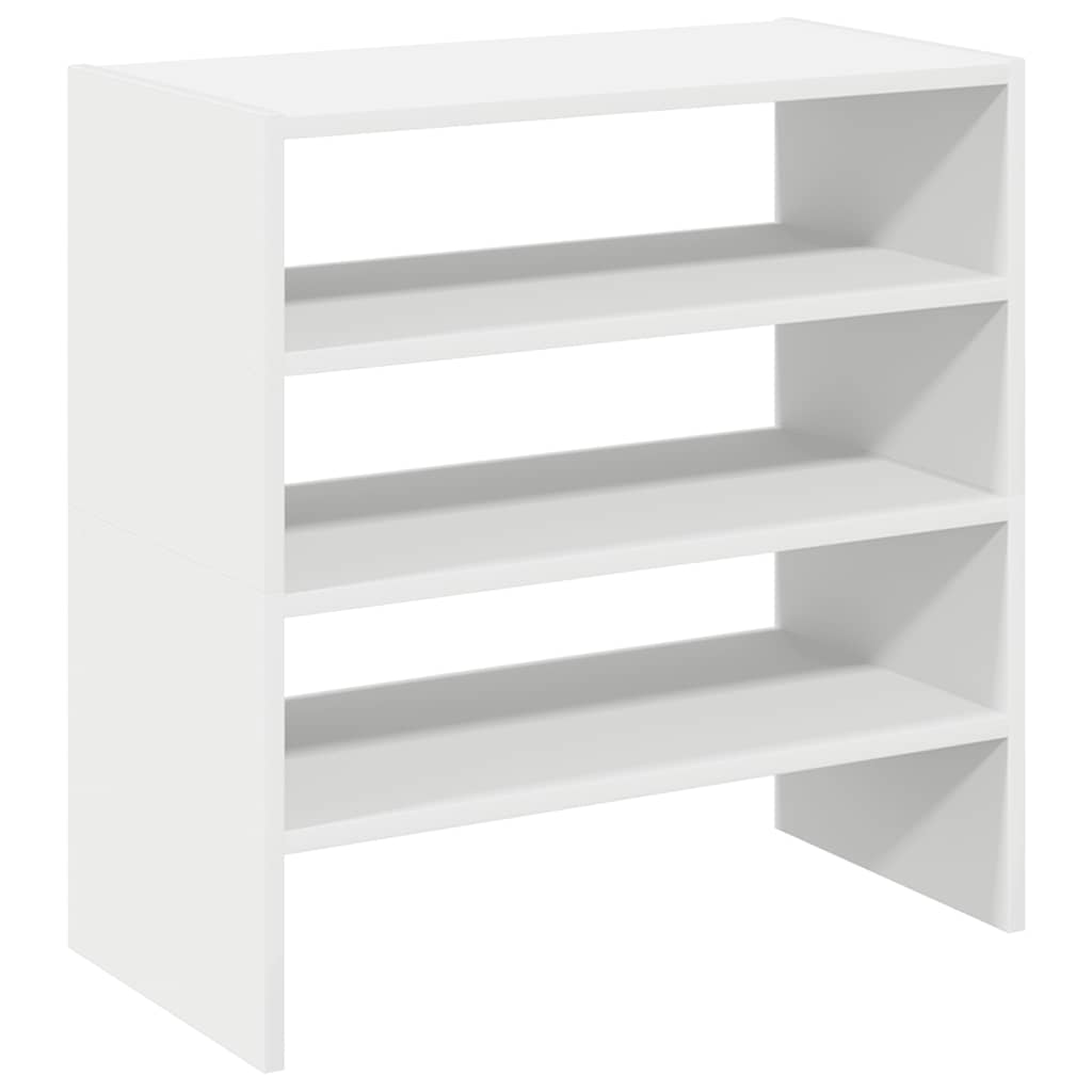 Schoenenrekken 2 st stapelbaar 60x30x30,5 cm wit is nu te koop bij PeponiXL, paradijselijk wonen!