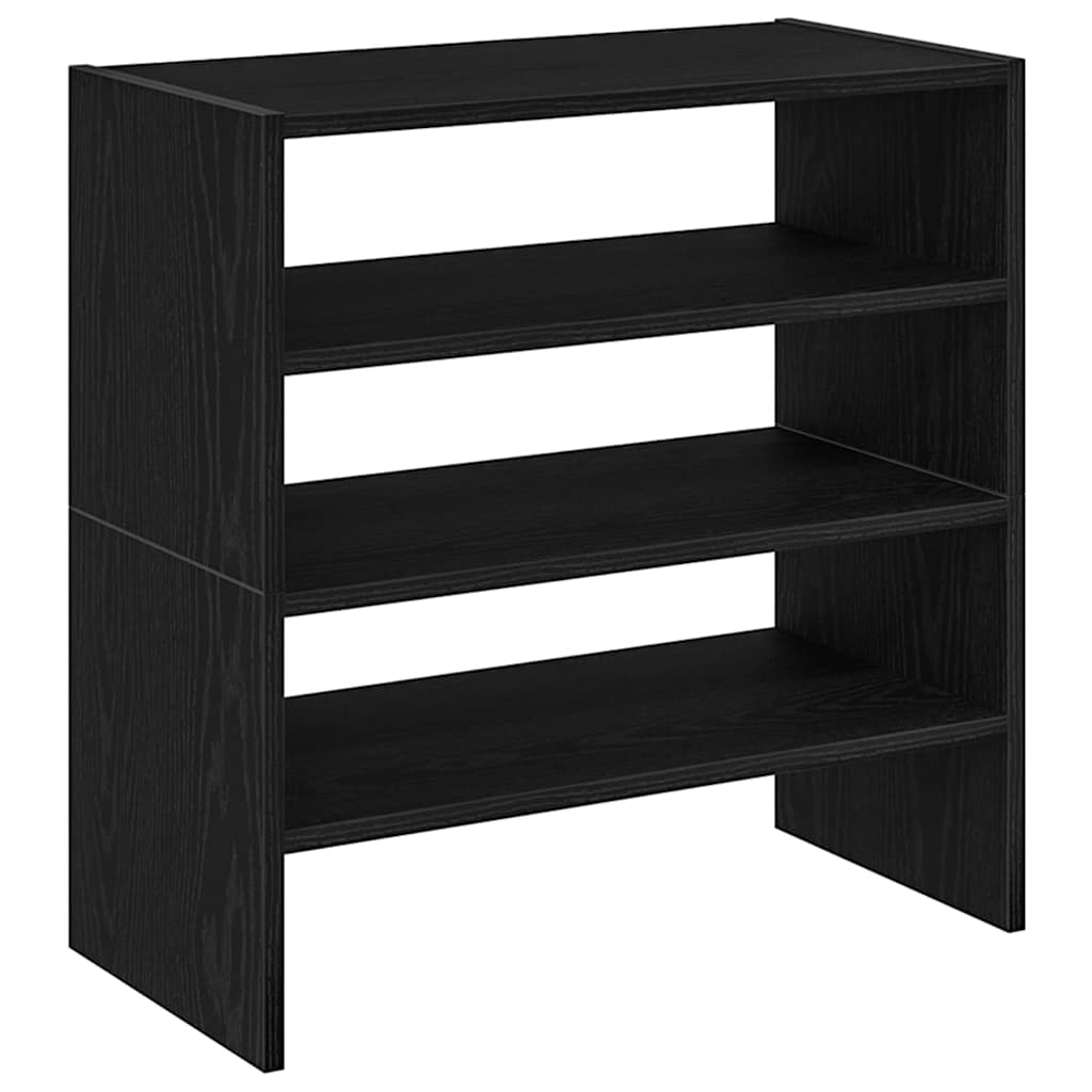 Schoenenrekken 2 st stapelbaar 60x30x30,5 cm zwart eikenkleurig is nu te koop bij PeponiXL, paradijselijk wonen!