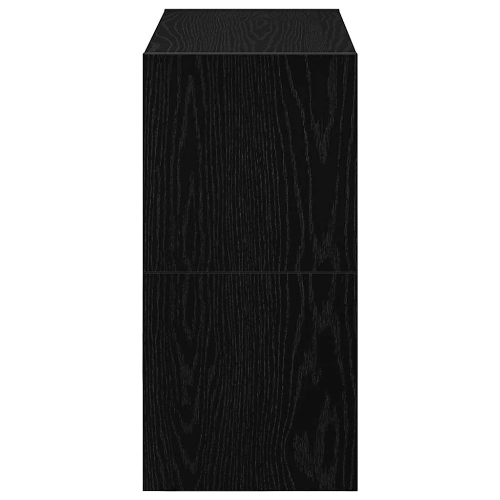 Schoenenrekken 2 st stapelbaar 60x30x30,5 cm zwart eikenkleurig is nu te koop bij PeponiXL, paradijselijk wonen!